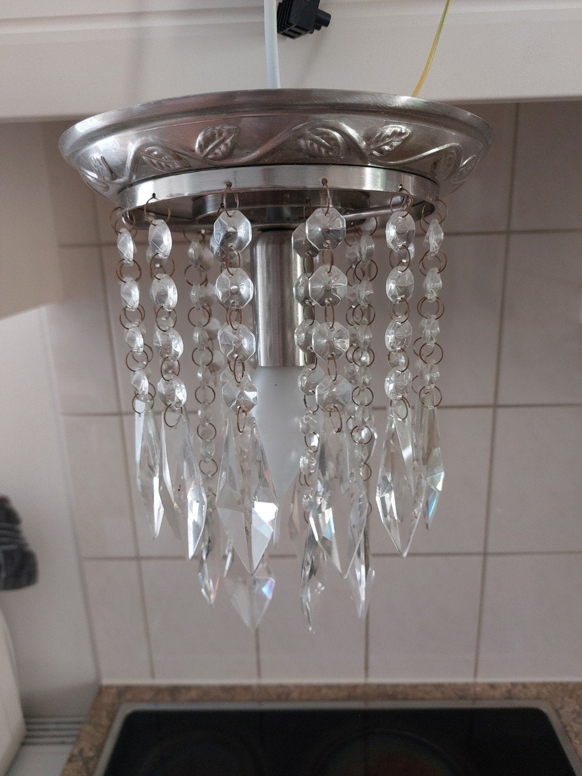 Lampje met glazen pegels, Ophalen of Verzenden, Zo goed als nieuw