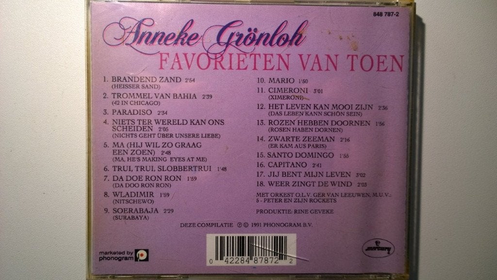 Anneke Grönloh - Favorieten Van Toen, Ophalen of Verzenden, Zo goed als nieuw, Pop, Album