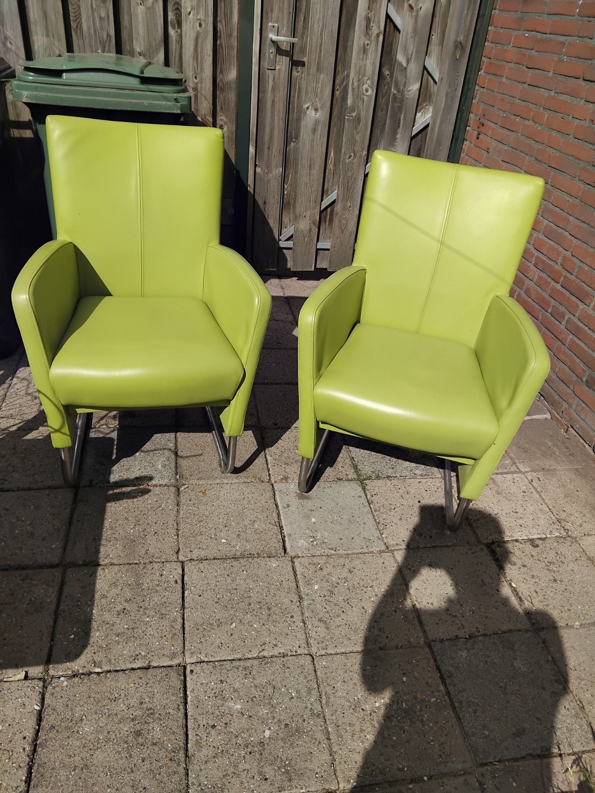 2x Groene fouteils of kamerstoelen of kantoorstoelen, Ophalen, Gebruikt, Twee, Overige kleuren