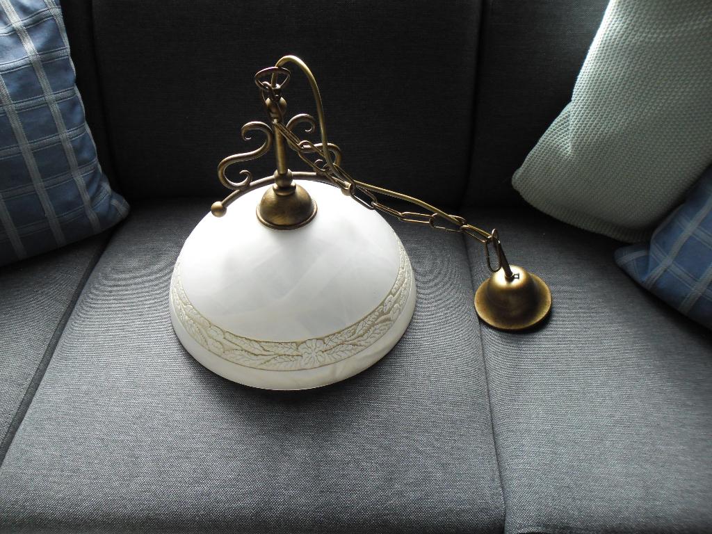 hanglamp, Huis en Inrichting, Lampen | Hanglampen, Ophalen, Zo goed als nieuw, Glas, Minder dan 50 cm