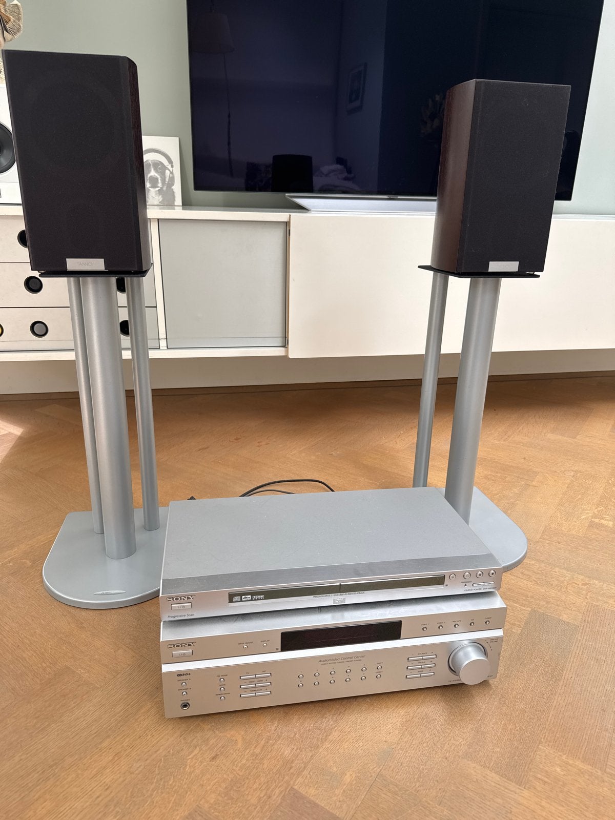 Tannoy DC4 Revolution Signature Speakers met Sony Receiver, Gebruikt, Afstandsbediening, Boekenplank luidspreker, Ophalen