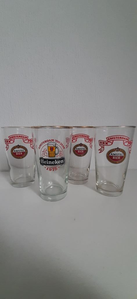Bierglazen 700 jarig Amsterdam., Ophalen of Verzenden, Glas of Glazen, Amstel