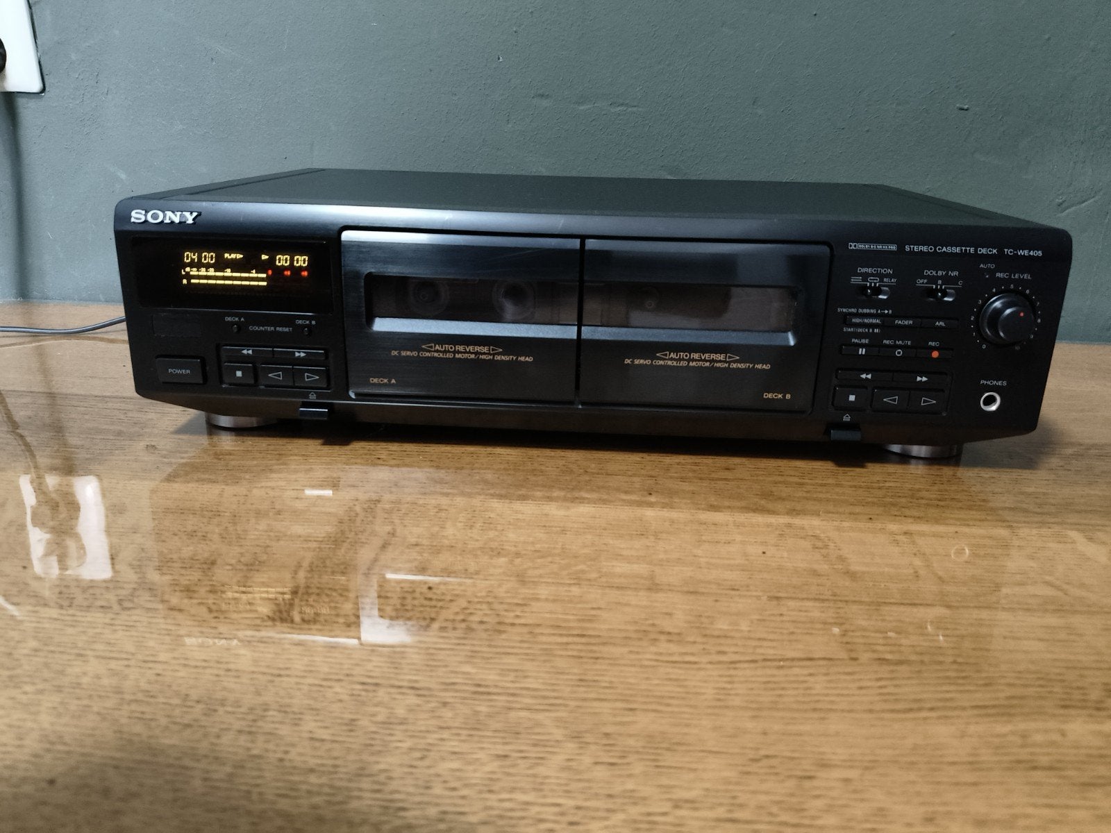 Sony TC-WE405 Stereo Cassette Deck - Dubbel Cassettedeck, Ophalen, Gebruikt, 1 bandje, Toebehoren