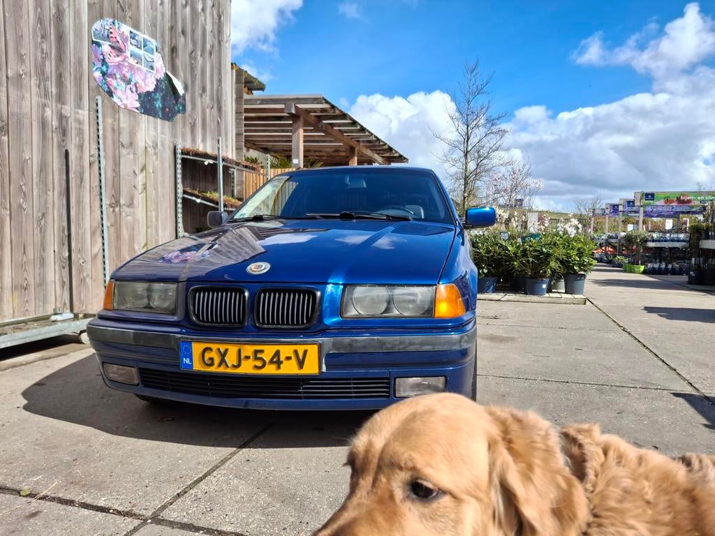 BMW E36 compact 316i 1895cc automaat, Auto's, Achterwielaandrijving, Zwart, 4 cilinders, Blauw
