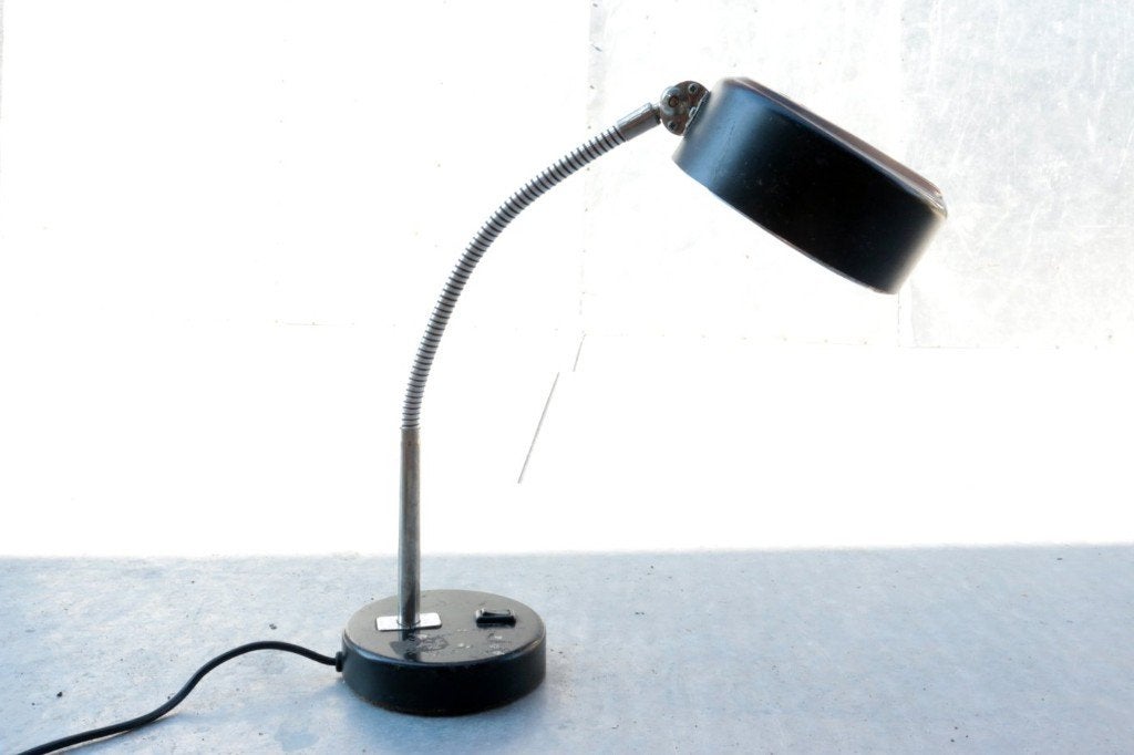 Industrieel Vintage Bureaulampje jaren 50, Ophalen