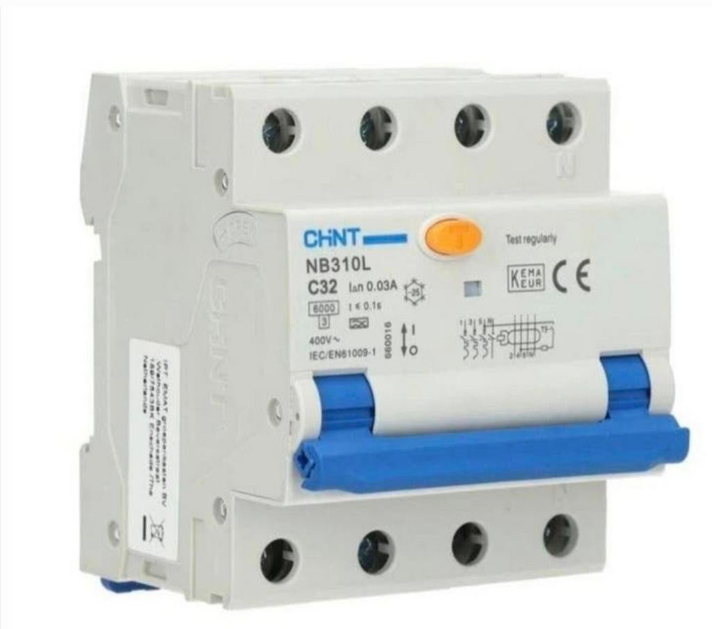 NIEUW: CHINT NB310L AARDLEKAUTOMAAT C32 - 30mA (3P+N), Ophalen, Schakelaar