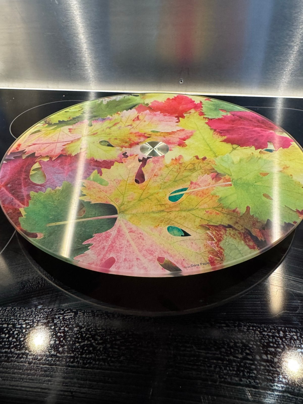 Galzen Draaiplateau met herfstbladeren design, Ophalen of Verzenden, Zo goed als nieuw, Meerkleurig, Glas