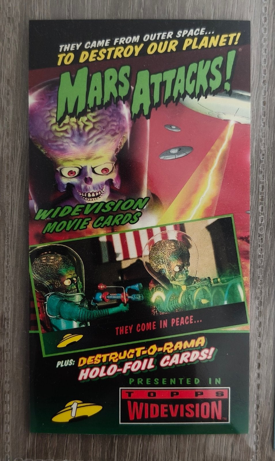 Mars Attacks! Trading cards. Base 72 + 4 Chase Cards (1996), Verzamelen, Ophalen of Verzenden, Zo goed als nieuw, Film, Foto of Kaart