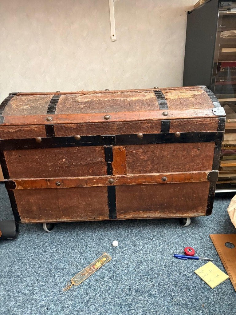 Vintage hutkoffer/dekenkist, Ophalen, 50 – 75, Minder dan 50 cm, Gebruikt