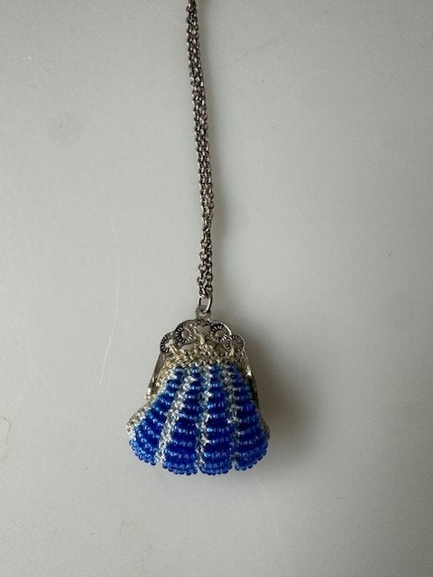 ketting kralen beursje, Ophalen of Verzenden, Blauw, Overige materialen