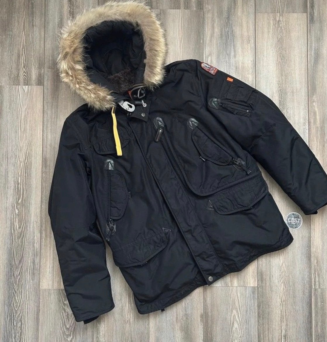 Parajumpers Gobi Heren Winterjas - Zwart met Bontkraag, Ophalen of Verzenden, Zo goed als nieuw, Maat 48/50 (M), Zwart