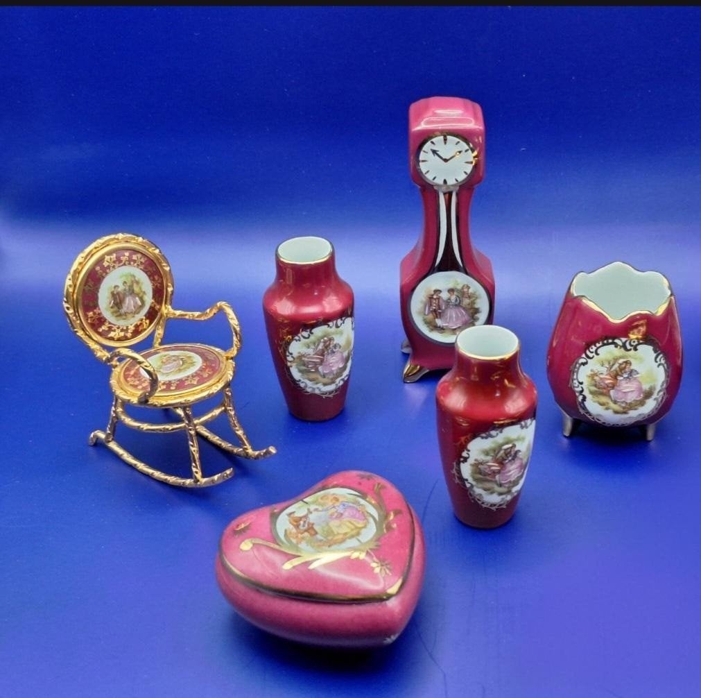 Limoge France miniaturen 6 stuks., Ophalen of Verzenden