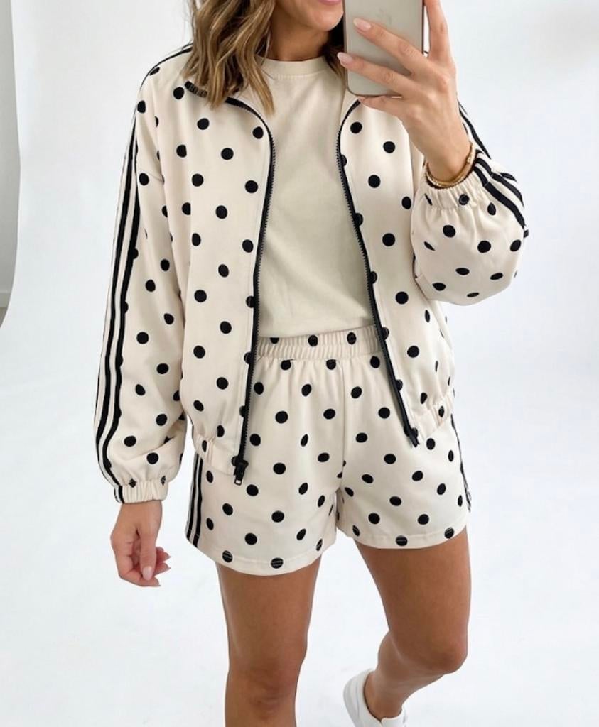 Polka dot set| boutiek, Maat 38/40 (M), Kostuum of Pak, Wit, Nieuw
