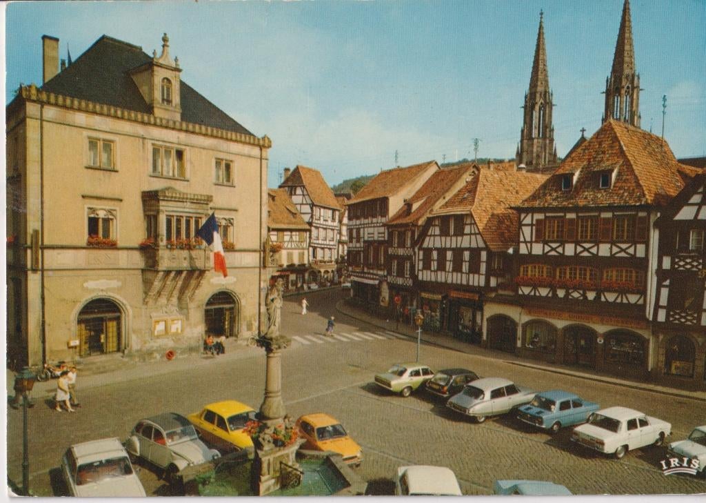 Frankrijk, Obernai met auto's , Honda N600, Citroen DS, Ophalen of Verzenden, 1960 tot 1980, Ongelopen, Frankrijk