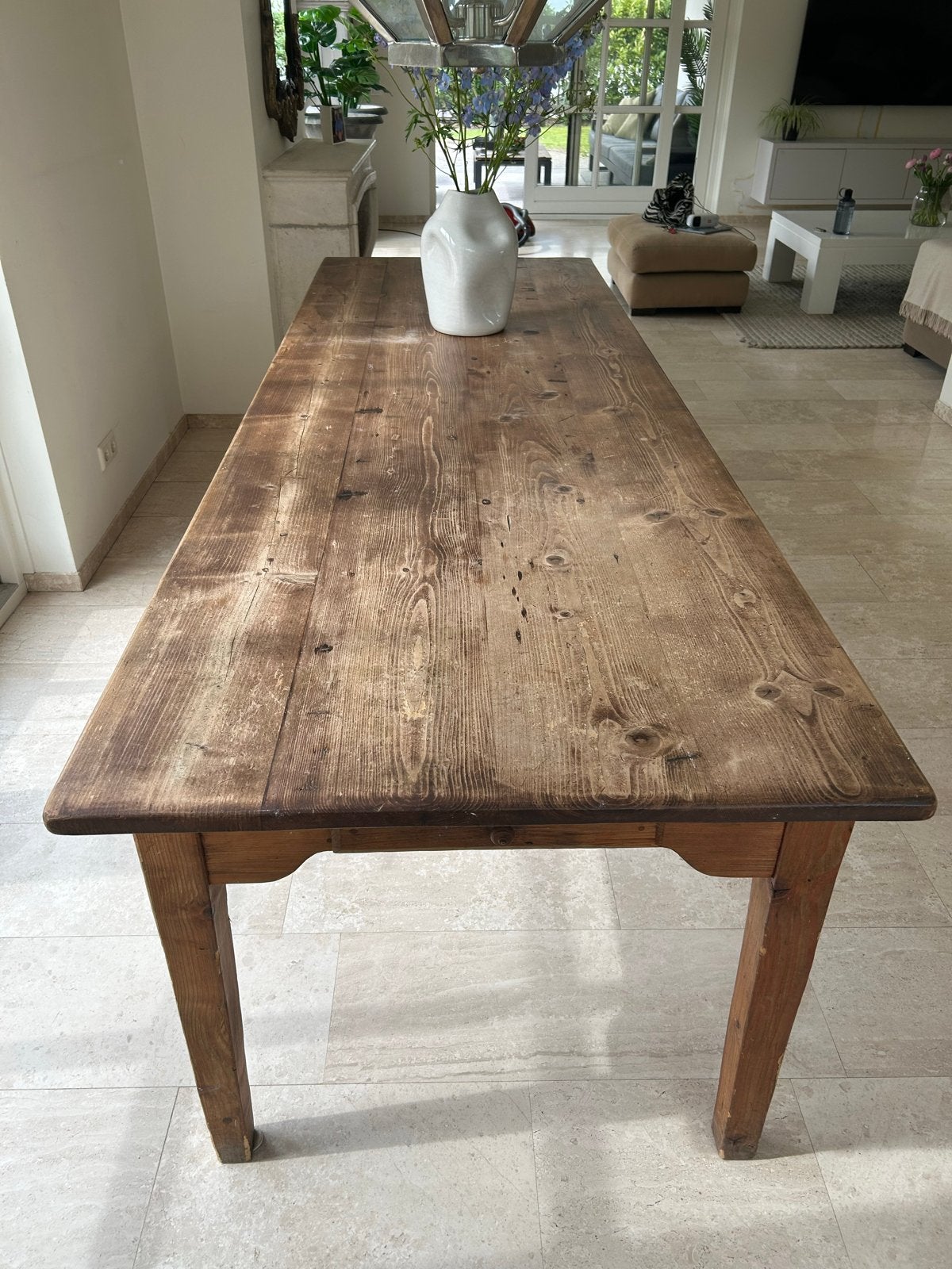 Antieke houten eettafel - 276x91x76 cm, Ophalen