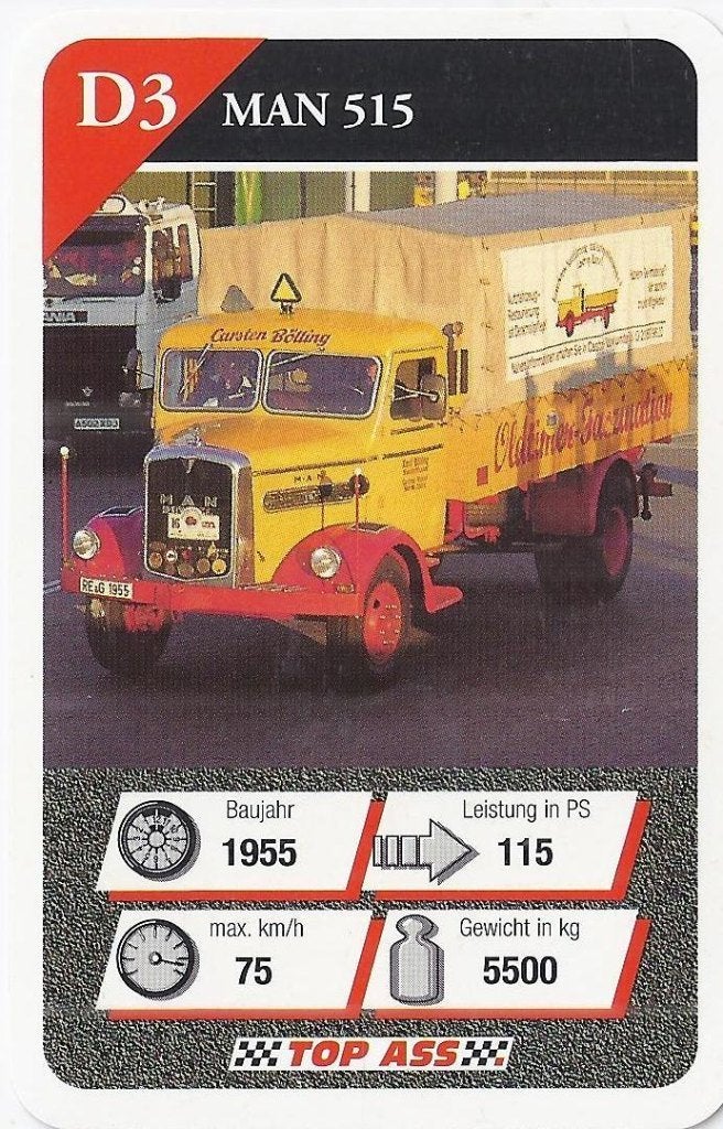 Kw02029 autokaartje truck man 515 -, Ophalen of Verzenden, Zo goed als nieuw, Auto's