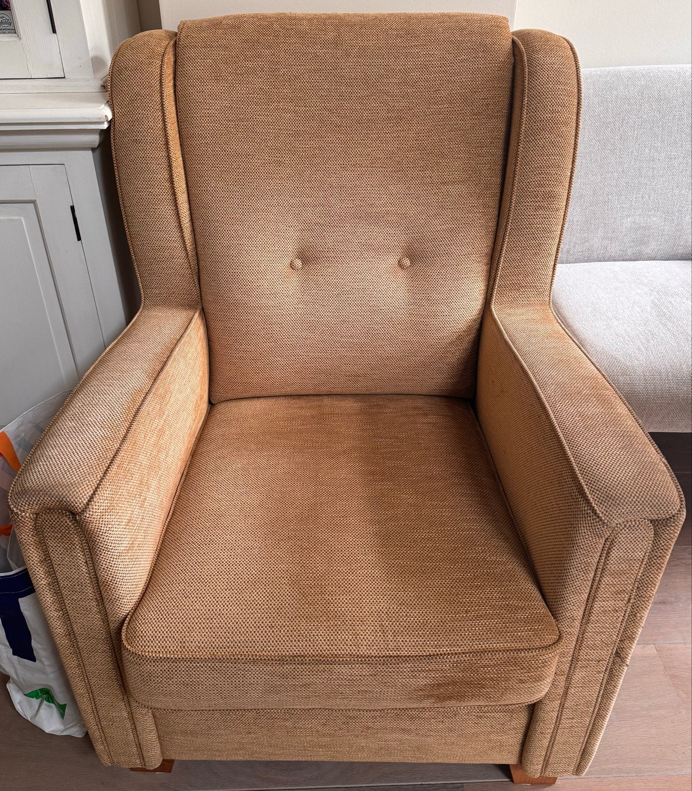 Comfortabele fauteuil, Ophalen, Gebruikt, Stof, 75 tot 100 cm