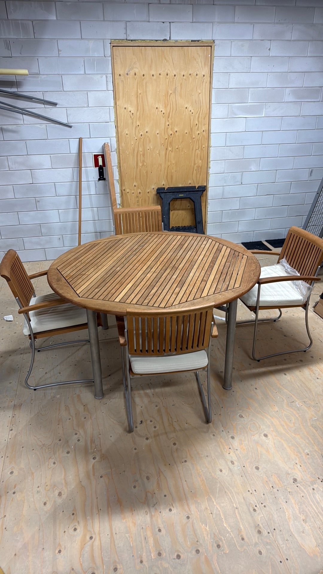 Sun furniture. Sunfurniture teak set met Rvs., Tuin en Terras, Tuinsets en Loungesets, Ophalen, Nieuw, Teakhout