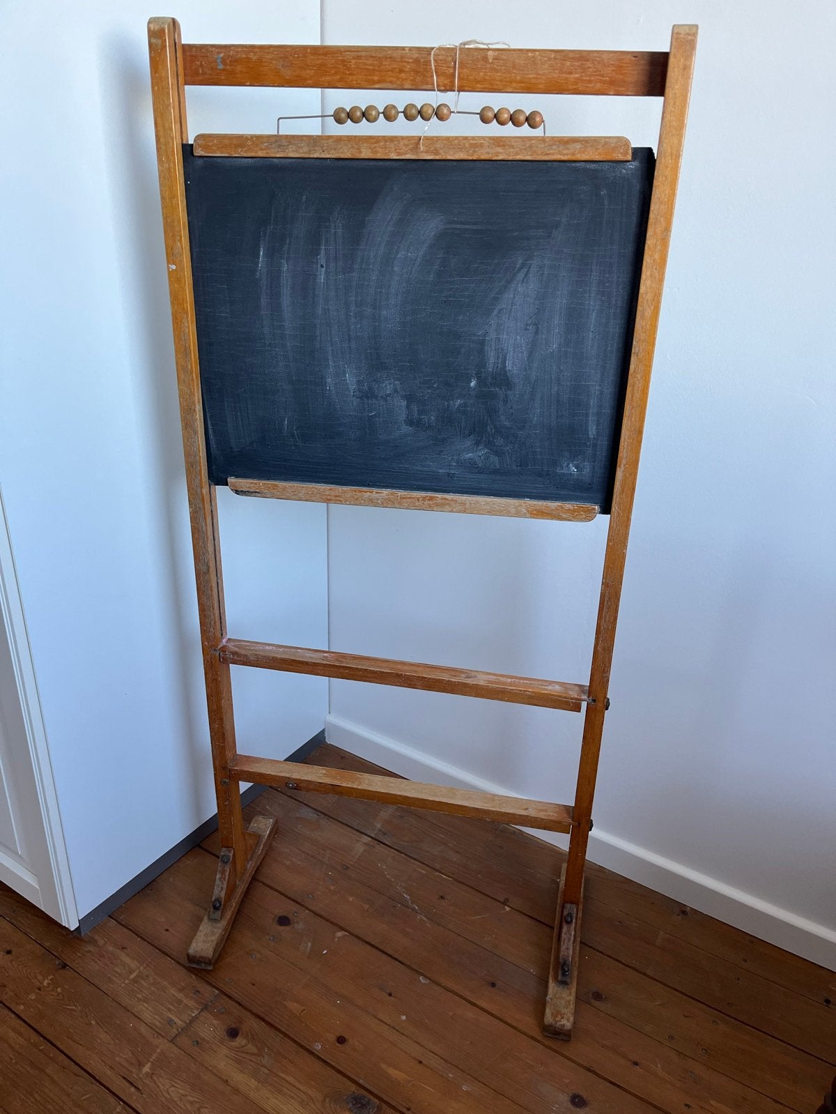 Vintage Schoolbord met Telraam - Houten Ezel, Antiek en Kunst, Ophalen