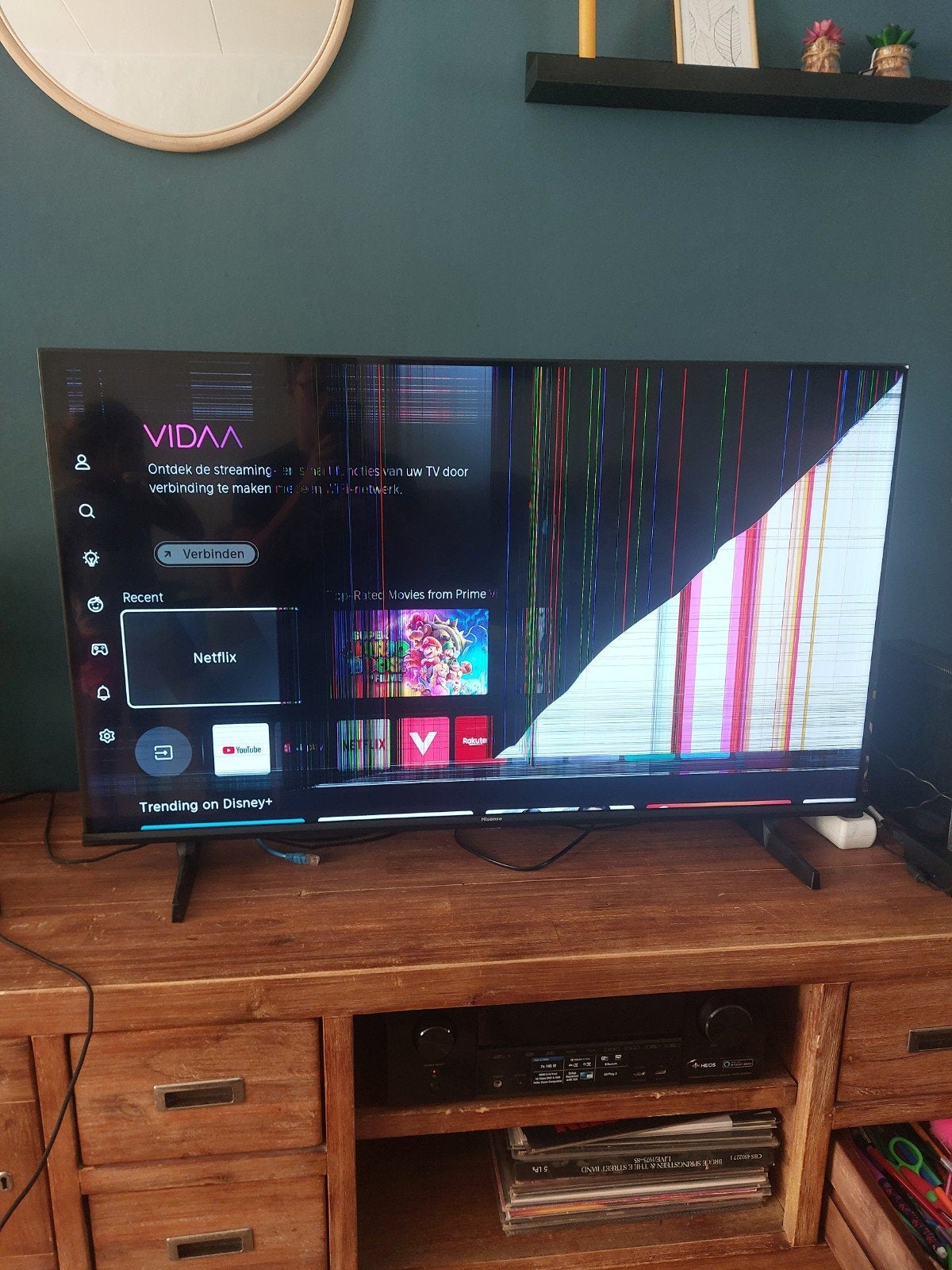 hisense 43e71q kapot scherm., Huis en Inrichting, Kasten | Televisiemeubels, Ophalen, Zo goed als nieuw, 25 tot 50 cm, Minder dan 100 cm