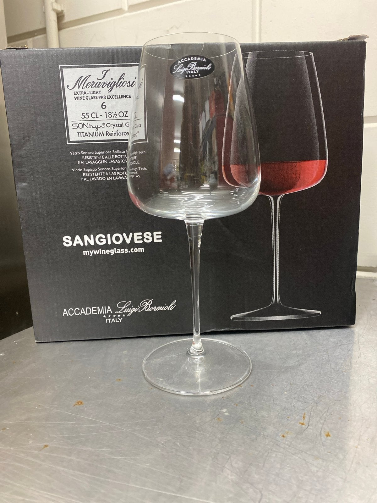 5x Luigi Bormioli Sangiovese wijnglazen 55cl nieuw, Onbekend, Nieuw, Ophalen of Verzenden, Onbekend