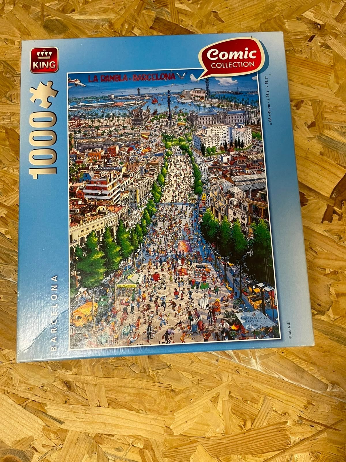 King Legpuzzel 1000 stukjes - La Rambla Barcelona, Ophalen, 500 t/m 1500 stukjes, Zo goed als nieuw, Legpuzzel