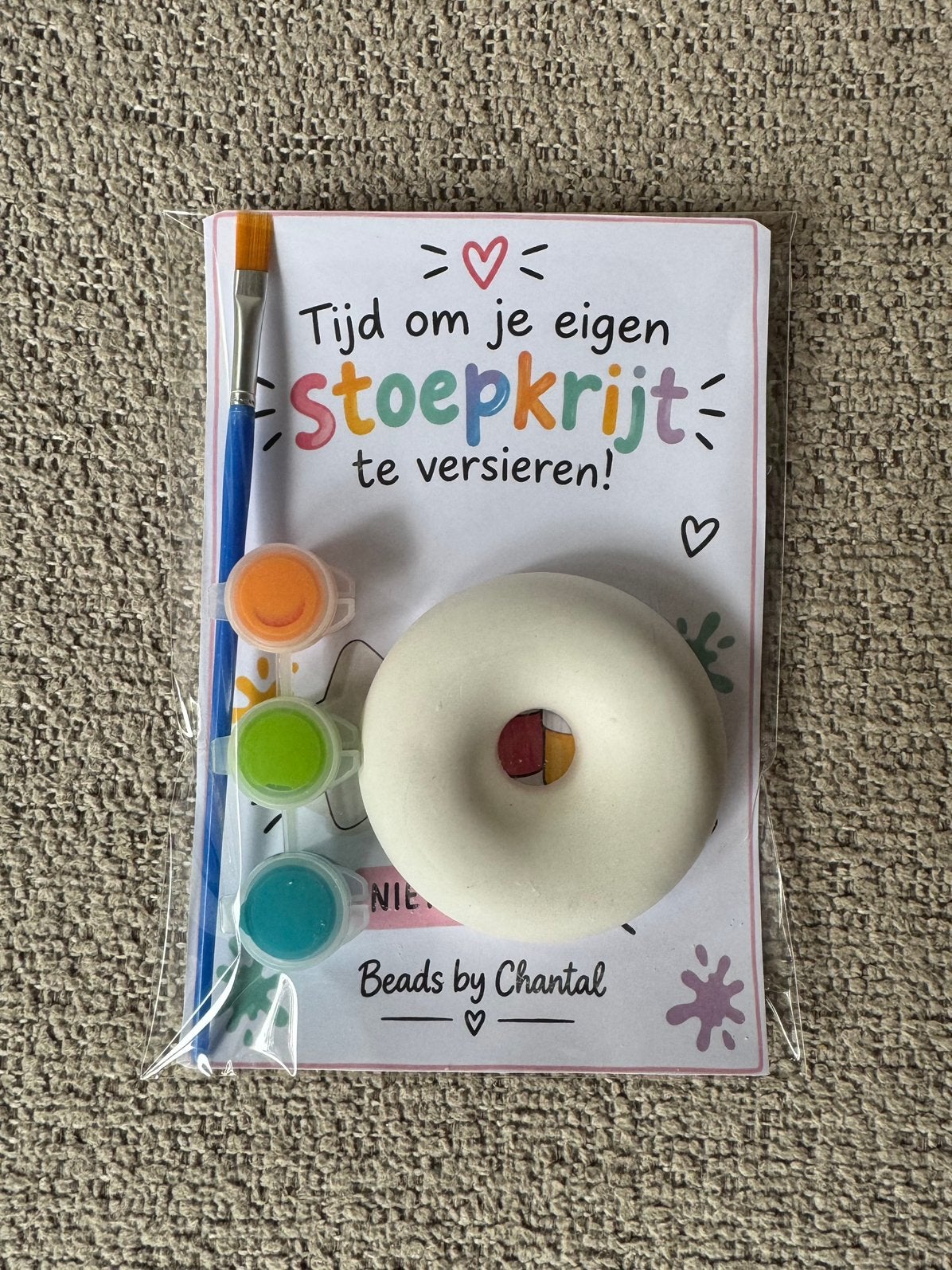 Stoepkrijt verf set traktatie | Donut, Ophalen of Verzenden, Zo goed als nieuw, Overige typen, Verjaardag