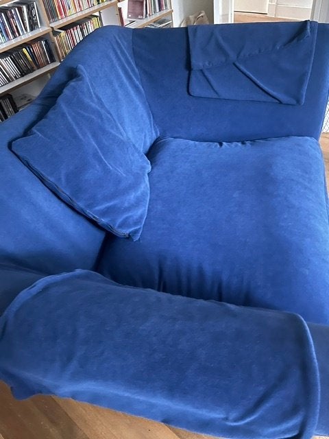 Loveseat, donkerblauw, Ophalen, Gebruikt, Tweepersoons, 75 tot 100 cm
