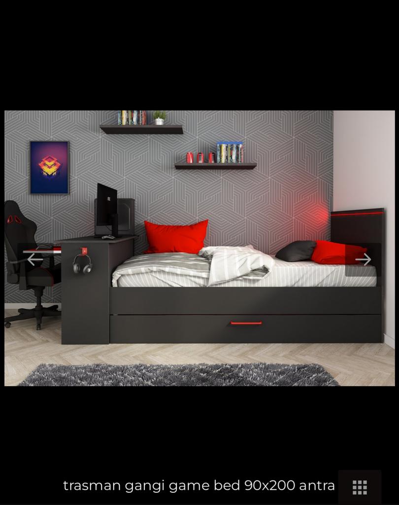 Trasman Gangi game bed 90x200 met bedlade en bureau, Kinderen en Baby's, Kinderkamer | Bedden, Ophalen, 85 tot 100 cm, Zo goed als nieuw