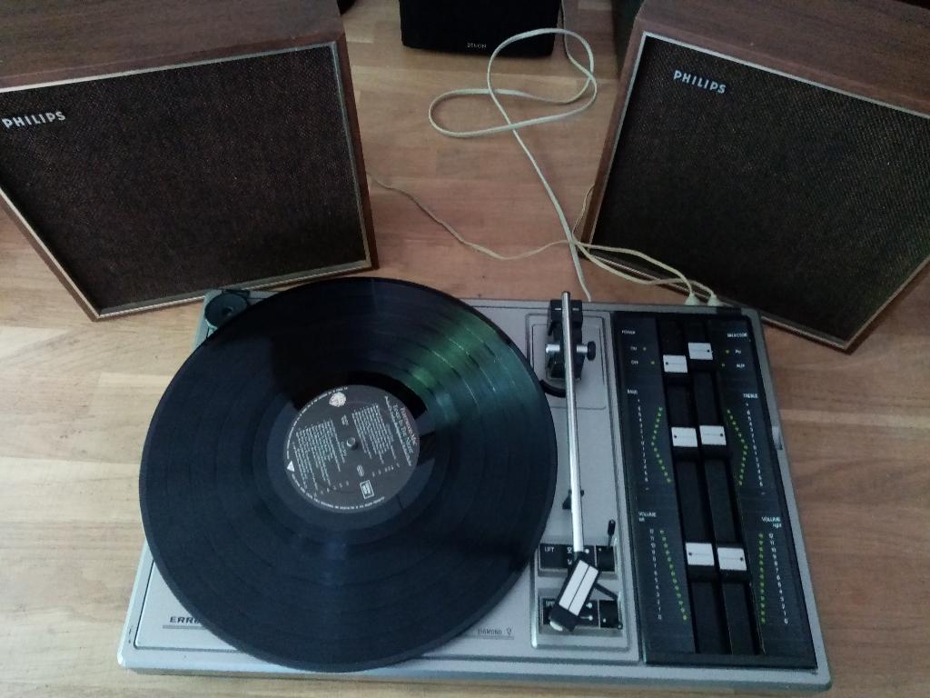 vintage Erres SX 5410 pickup met versterker en boxen, Audio, Tv en Foto, Ophalen, Gebruikt, Philips