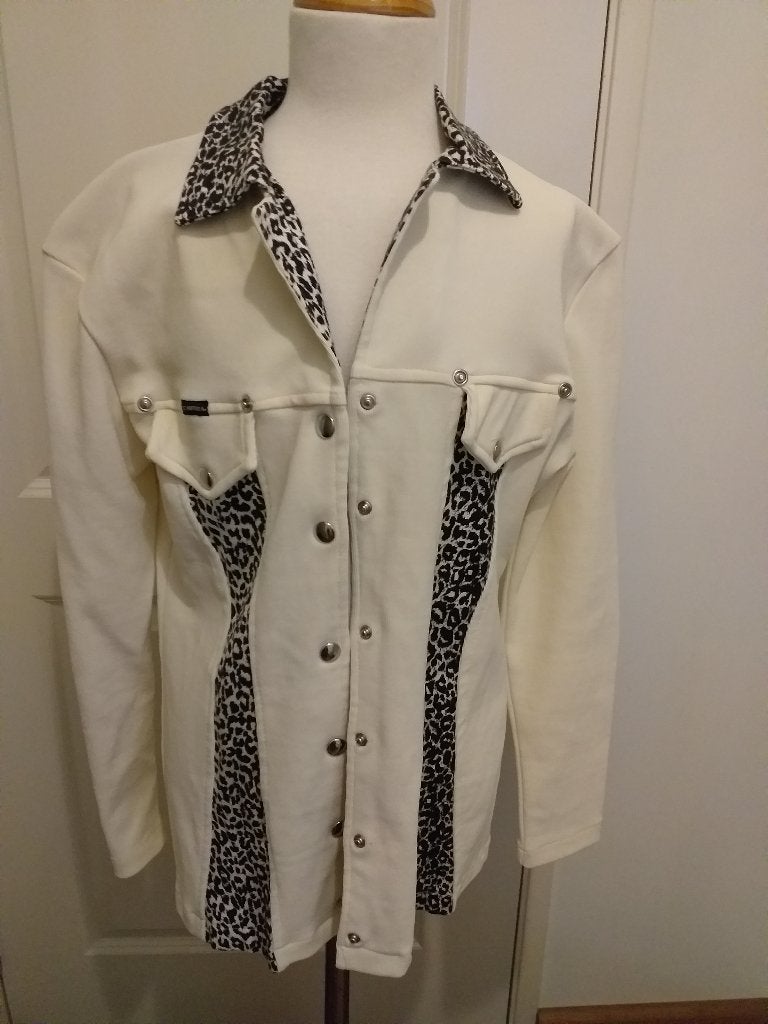 Jasje Blouse Ecru met Panter print  38 ( Jool ), Maat 38/40 (M), Verzenden, Beige, Zo goed als nieuw