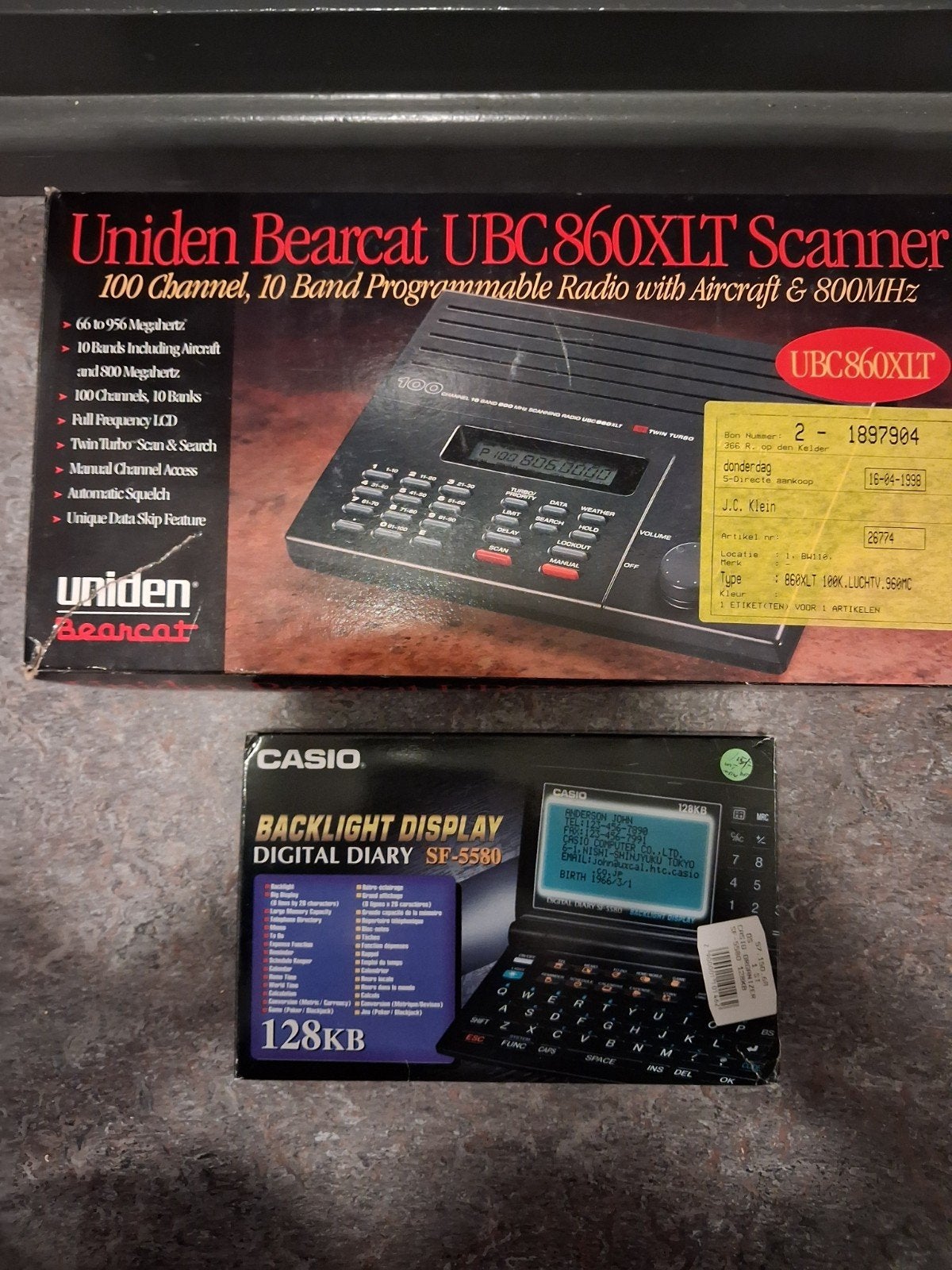 UBC 860XLT Scanner & Casio Databank - ZGAN in dozen, Ophalen of Verzenden, Zo goed als nieuw