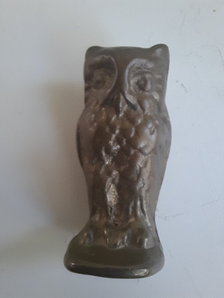 Vintage massief koperen uil ornament, Ophalen of Verzenden, Zo goed als nieuw, Dier