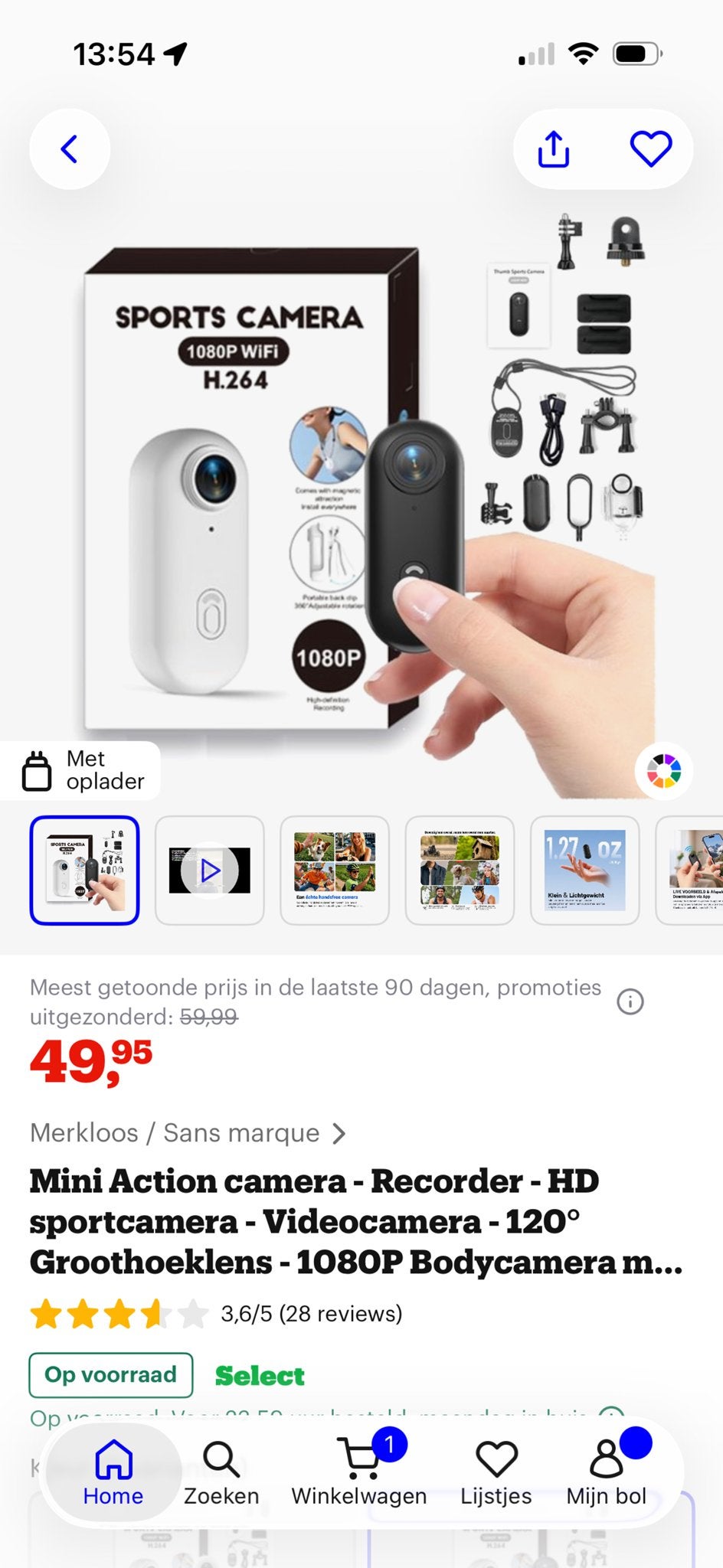 4K Mini Action Camera - Zo goed als nieuw, Ophalen of Verzenden, Zo goed als nieuw, Overige merken