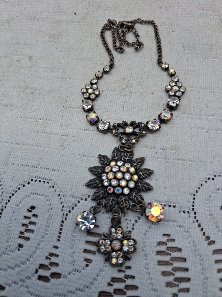 Vintage ketting, Sieraden, Tassen en Uiterlijk, Verzenden, Overige materialen, Ketting, Met edelsteen