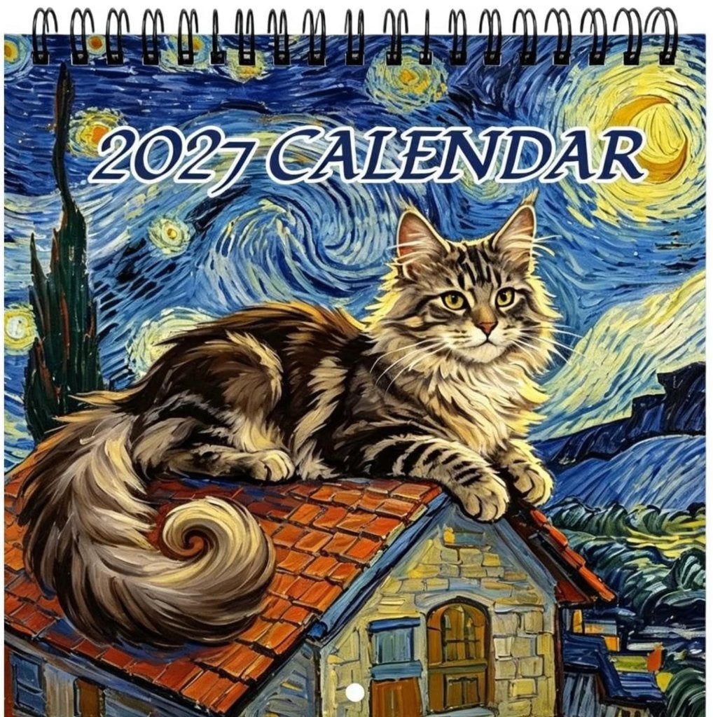 2027 Katten muurkalender 12 maanden 2027 - GRATIS BEZORGD, Verzenden, Maandkalender, Nieuw