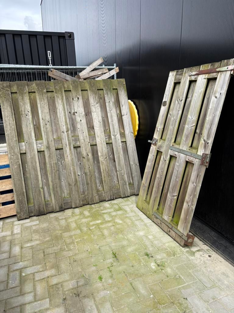 Schuttingdeel en poort, Tuin en Terras, Schuttingen, Ophalen, Minder dan 3 meter, Hout, 1 tot 2 meter