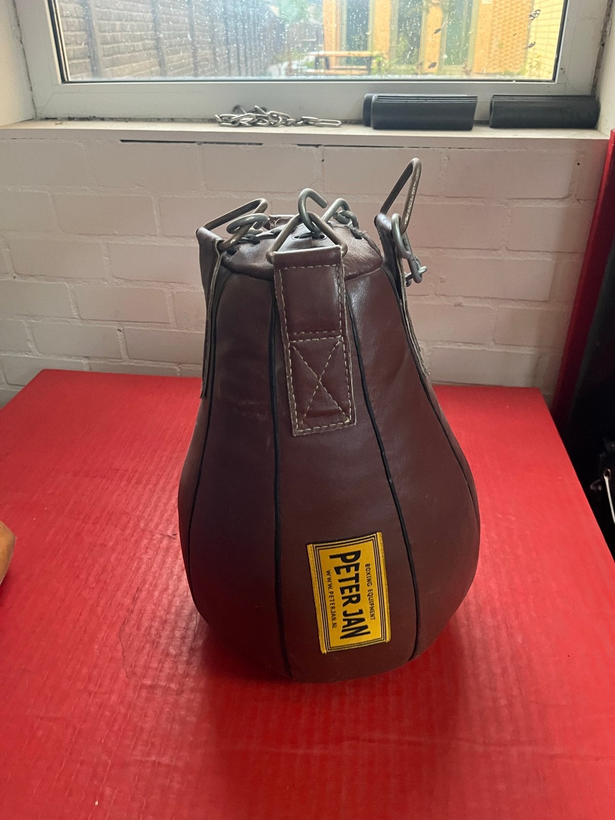 Peter Jan Boksbal - Bruin Leren Speed Bag, Ophalen, Gebruikt, Boksbal