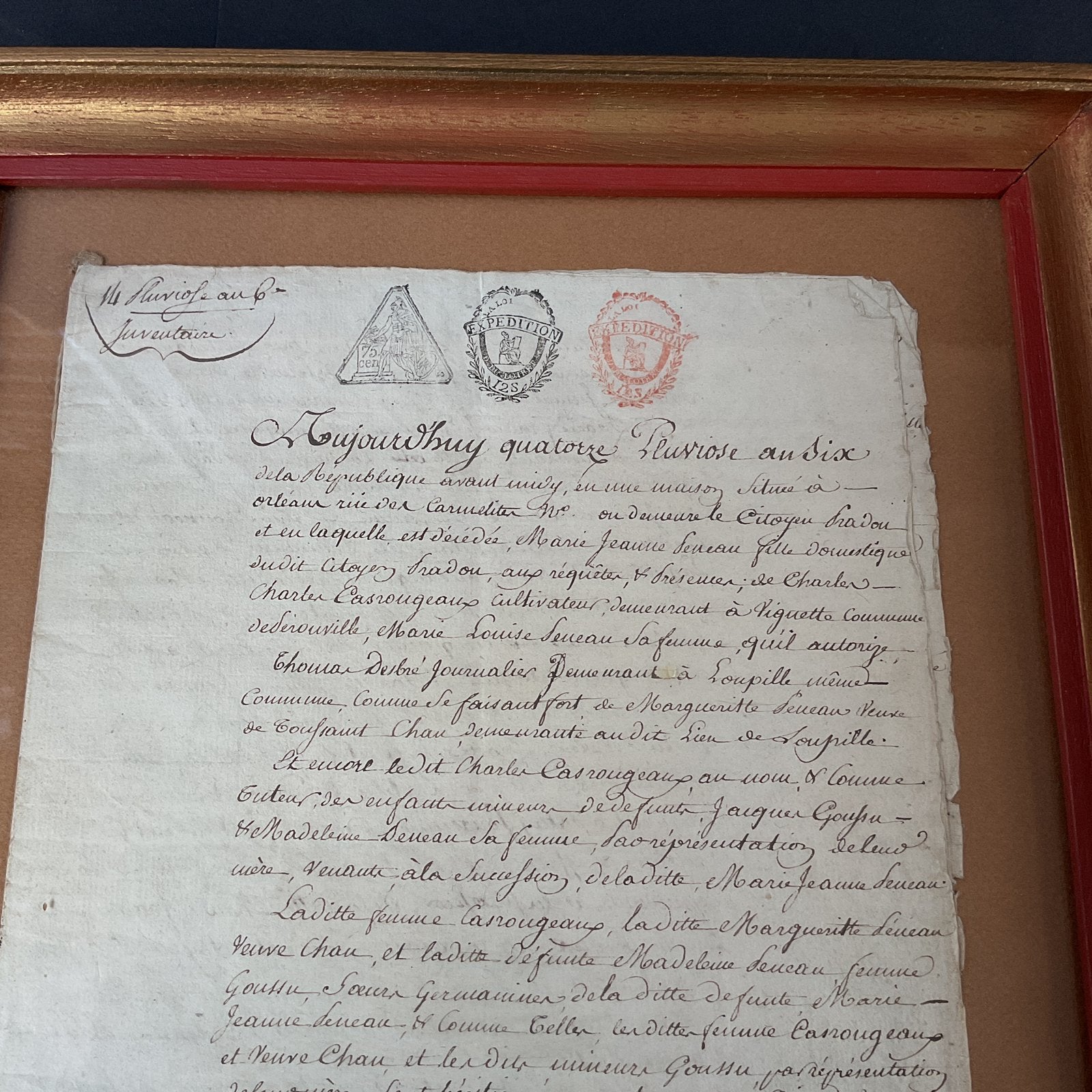 Antiek manuscript, document Franse Revolutie, authentiek, Ophalen of Verzenden