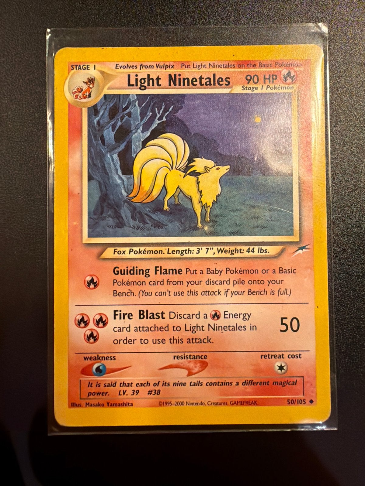 Light Ninetales 50/105 Neo Destiny Pokémon Kaart, Ophalen of Verzenden, Gebruikt, Losse kaart