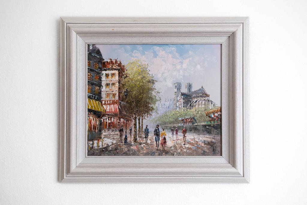 Caroline Burnett Schilderij Parijs Notre Dame, Ophalen