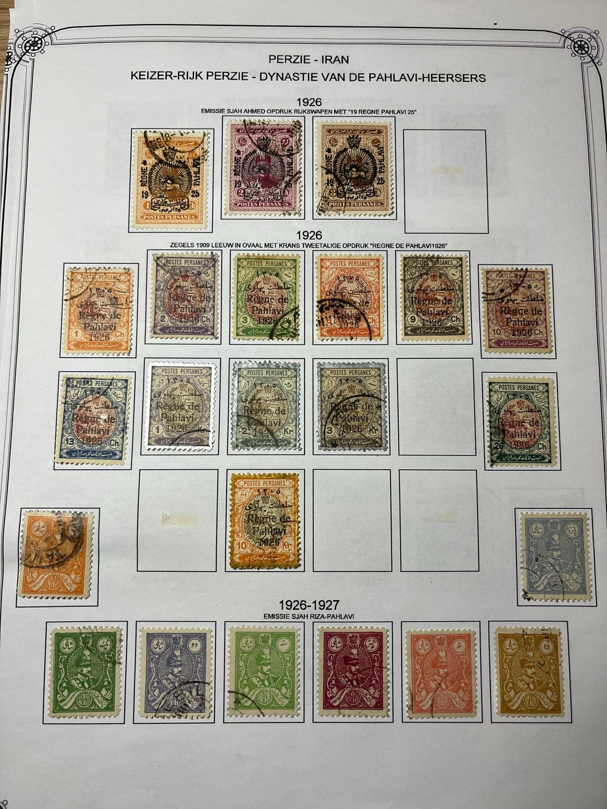 Perzië - Iran 1926-1927 Pahlavi-heersers, Ophalen of Verzenden, Na 1940, Gestempeld