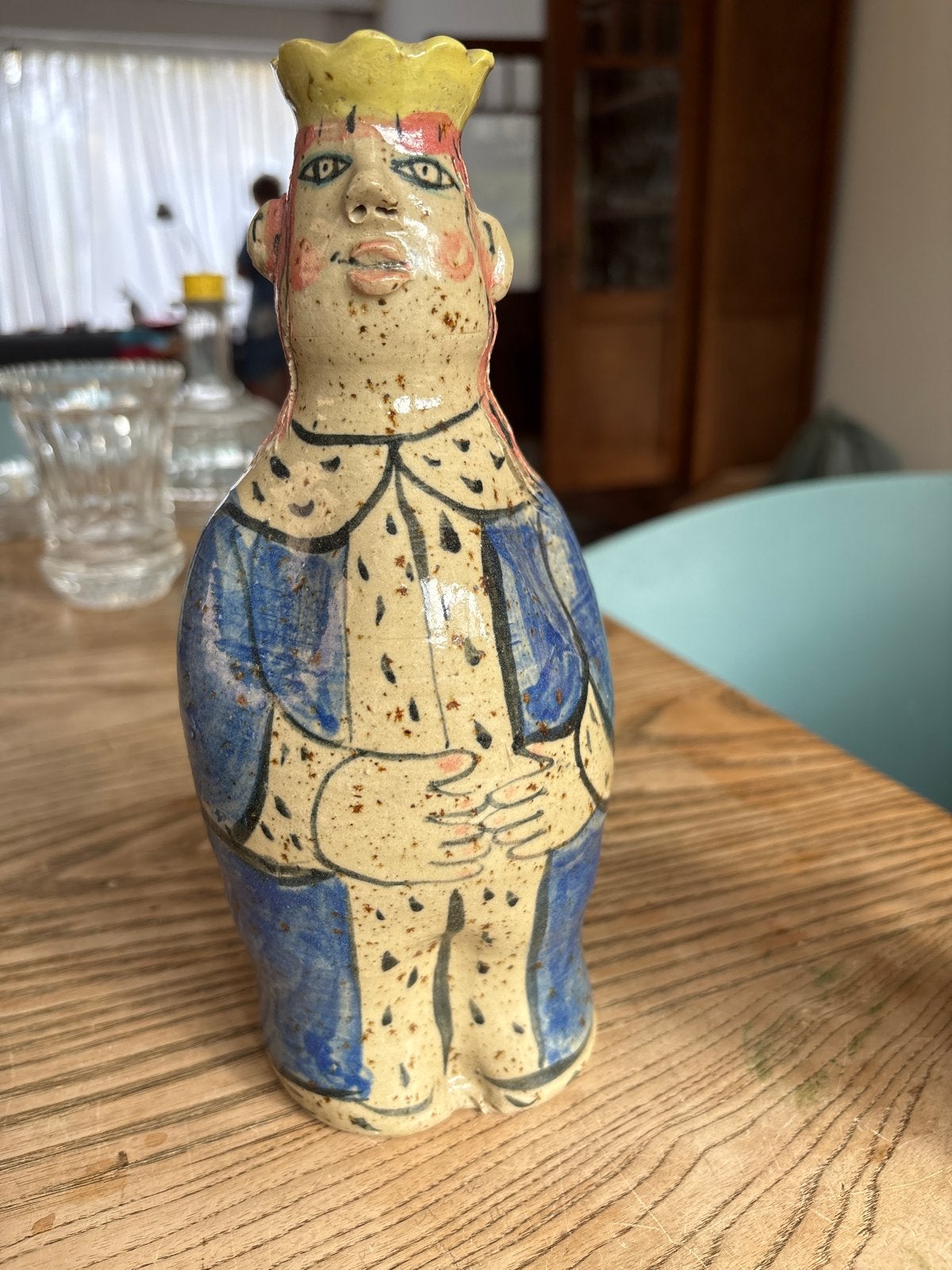 Unieke handgemaakte keramieken kandelaar - 23 cm, Ophalen, Keramiek of Aardewerk