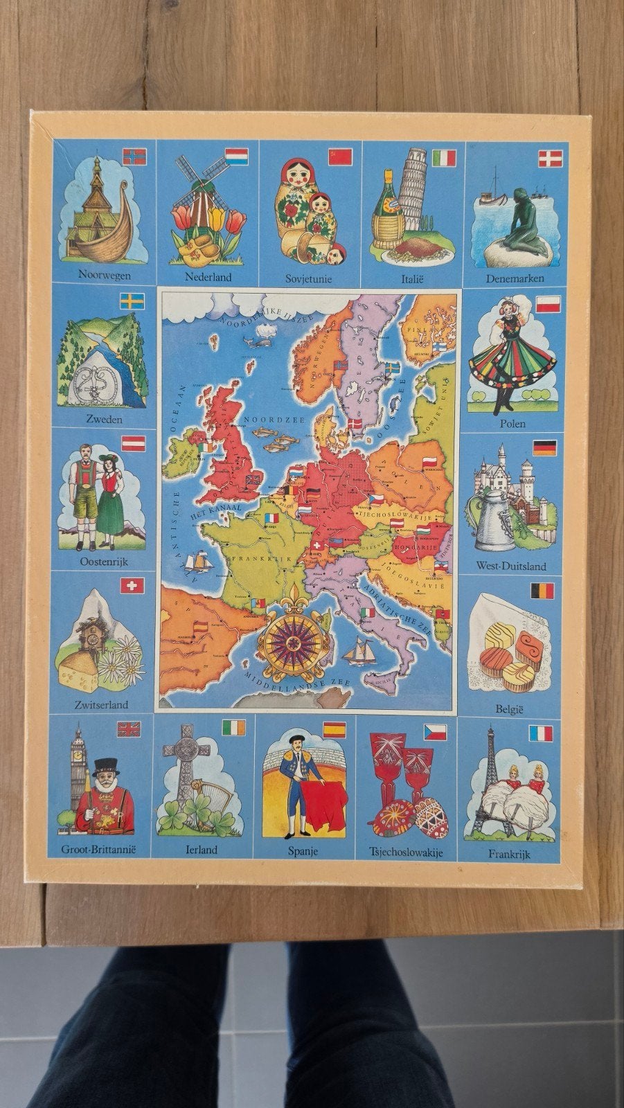 Vintage Europa Legpuzzel 280 stukjes - Educatief, Ophalen of Verzenden, Minder dan 500 stukjes, Gebruikt, Legpuzzel