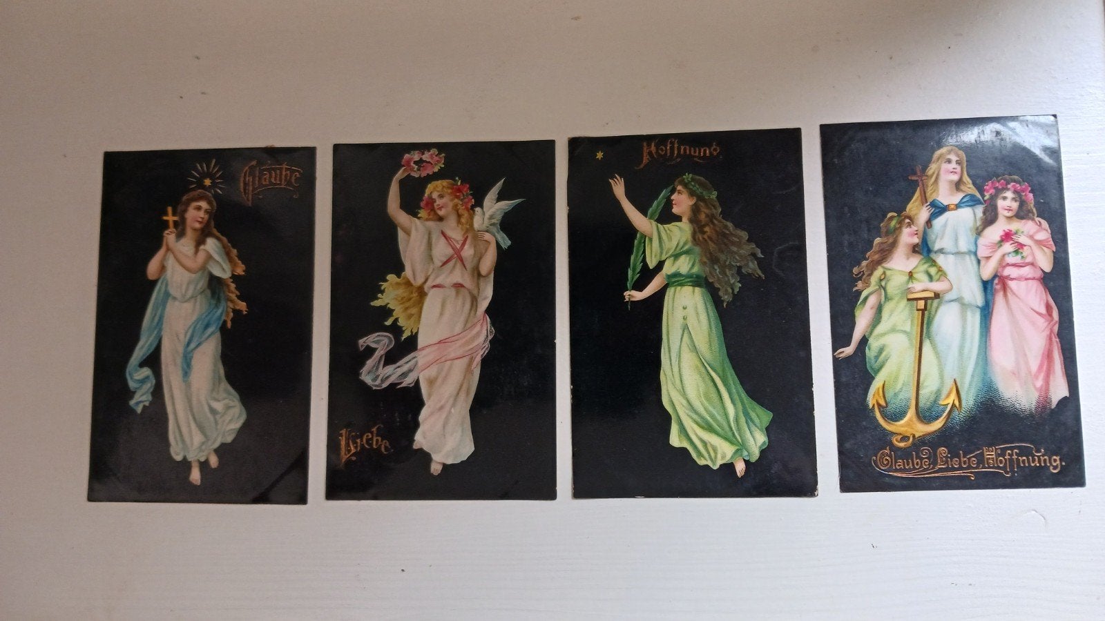 Geloof, Hoop, Liefde 1908 Duits, Ophalen of Verzenden, Voor 1920, Gelopen