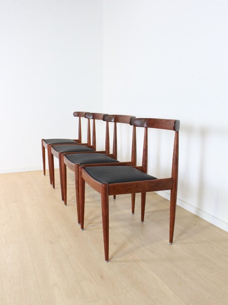 vintage 4 stoelen – Alfred Hendrickx Belform, Ophalen, Gebruikt, Twee, Bruin