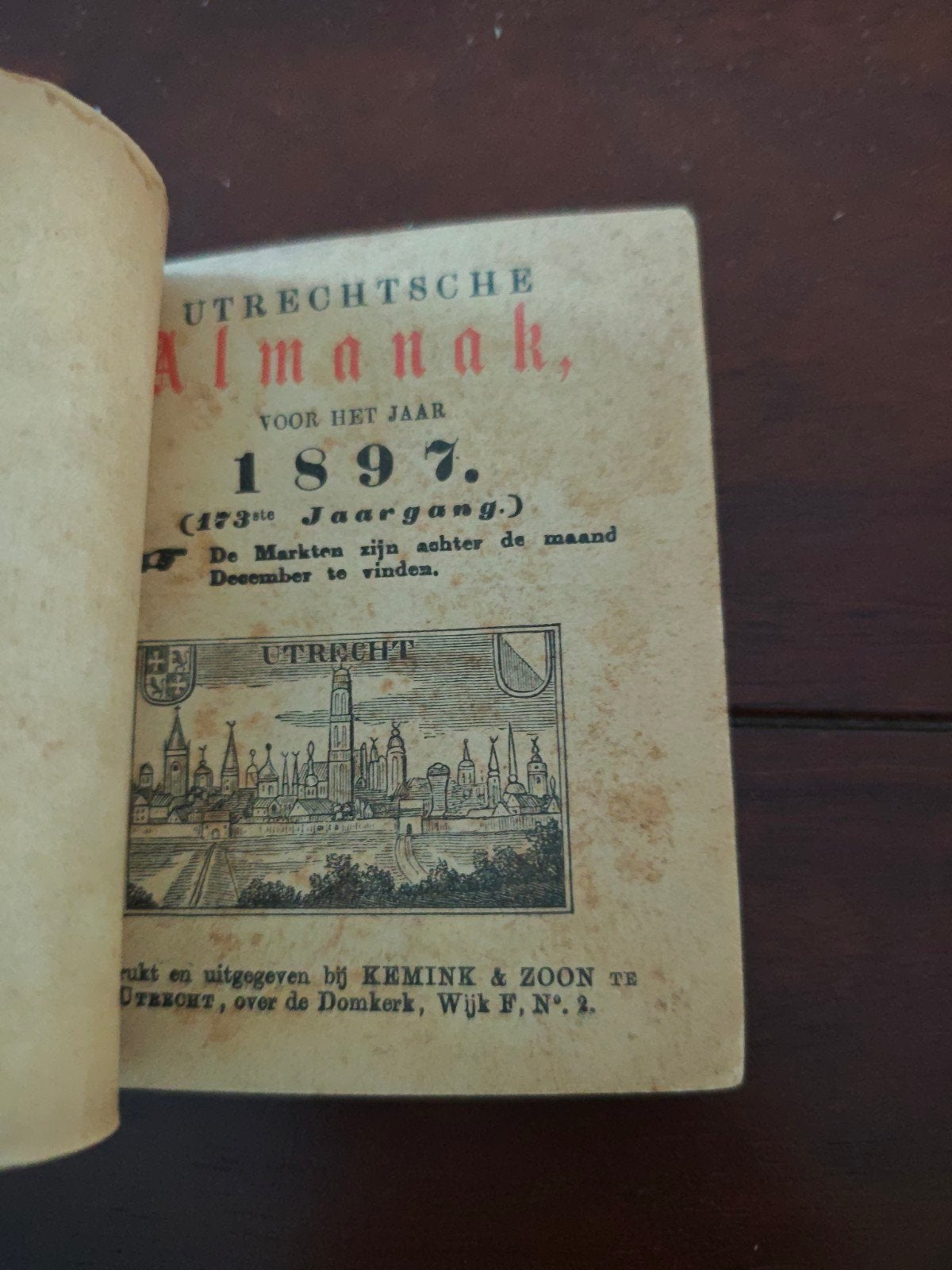 Utrechtsche Almanak uit 1897 - Zeldzaam Historisch Jaarboek, Ophalen of Verzenden
