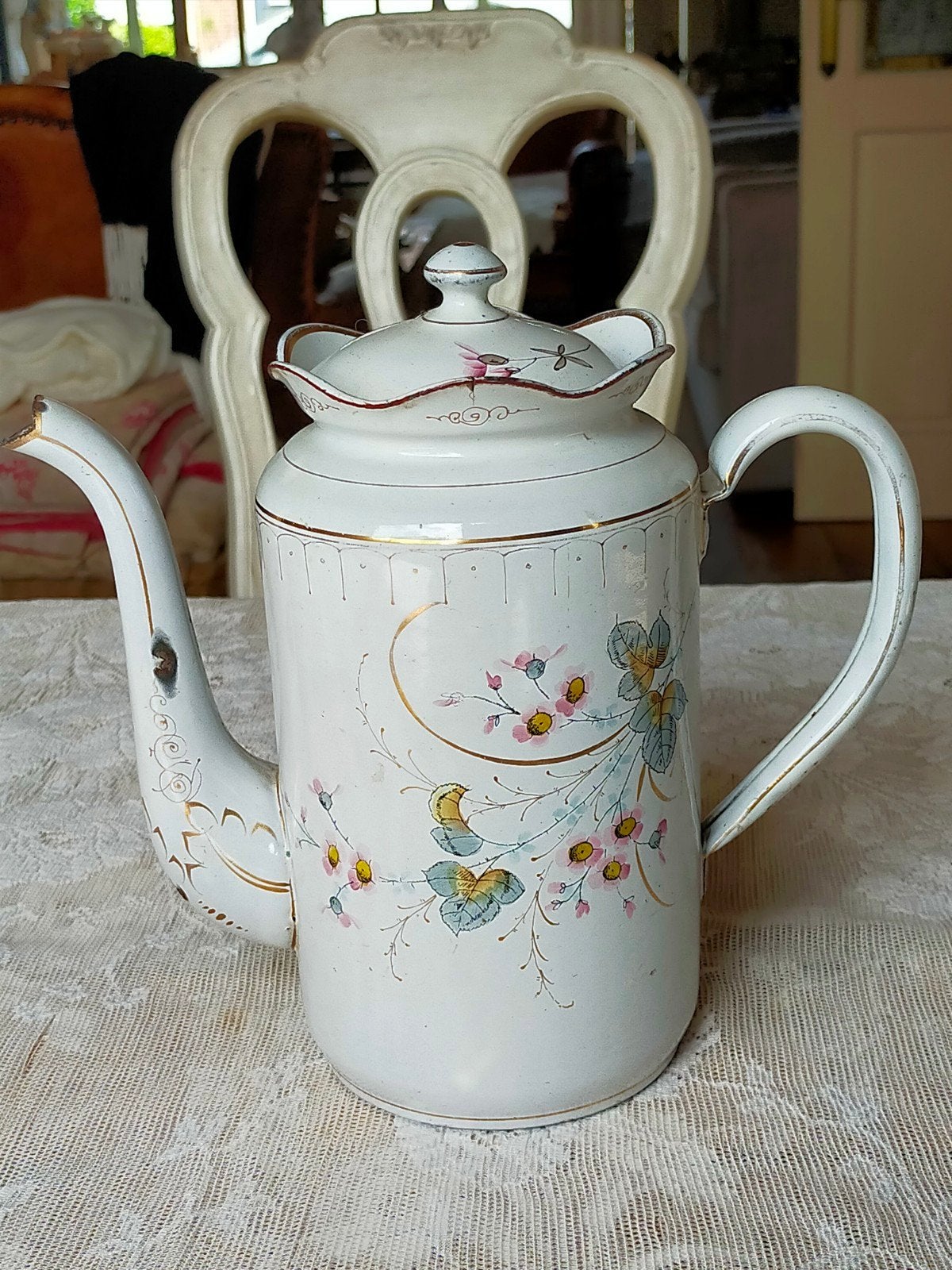 Emaille koffiepot, Antiek en Kunst, Antiek | Emaille, Ophalen of Verzenden