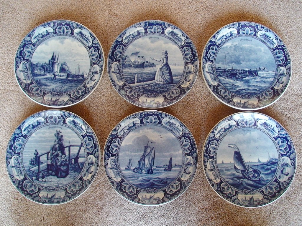 Te koop 12 delfts-blauwe jubileumborden zuiderzee, Ophalen