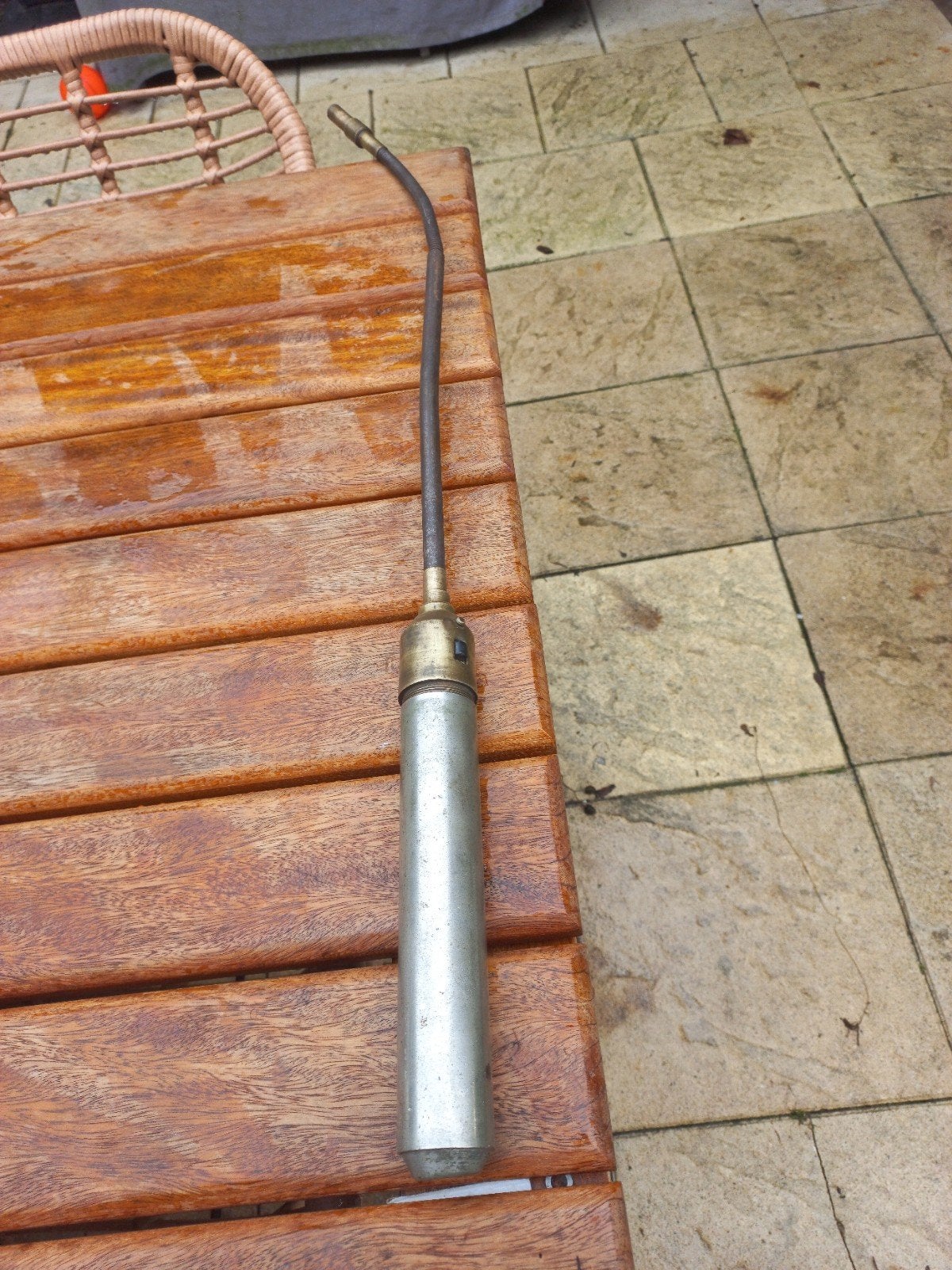 Antieke Koperen Looplamp - Vintage Werkplaatslamp, Antiek en Kunst, Ophalen of Verzenden